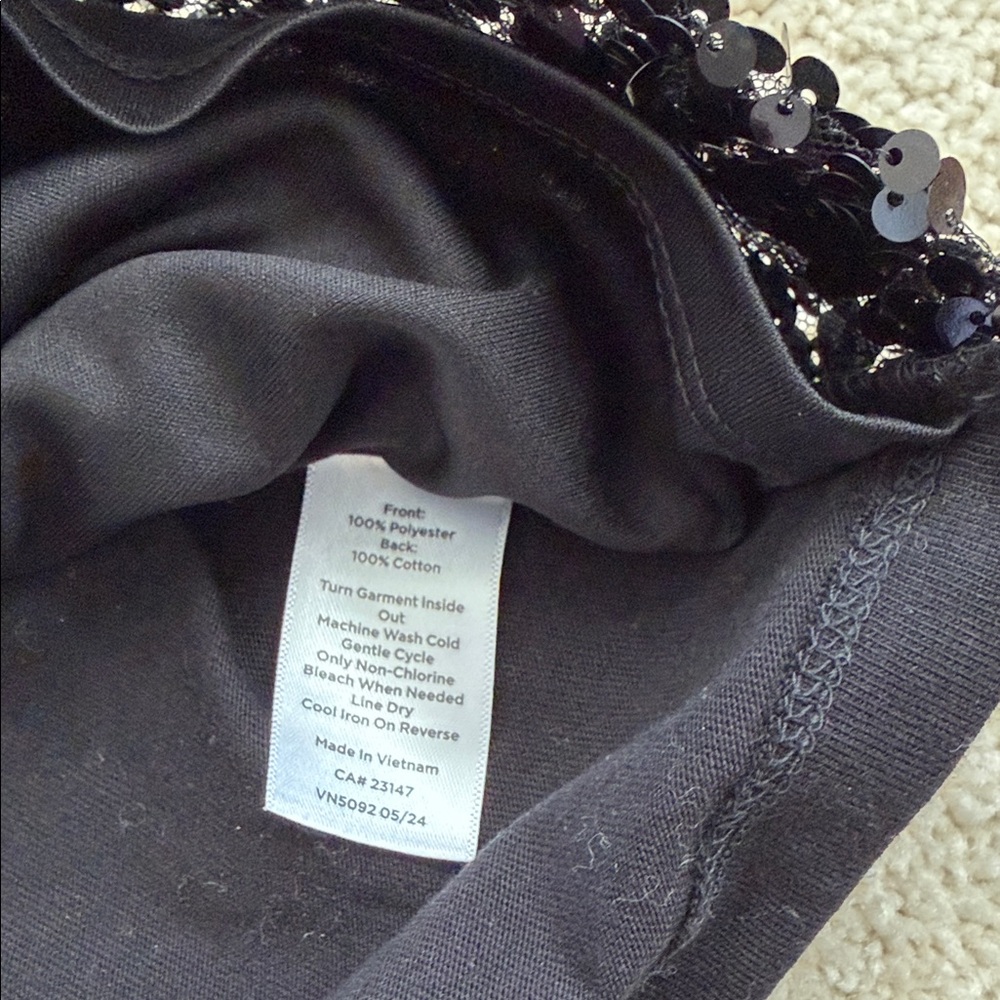 Talbots Black Sequin Embellished Top - Picture 3 of 4